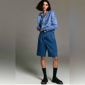 Pilcro Blue Women's Denim Bermudas